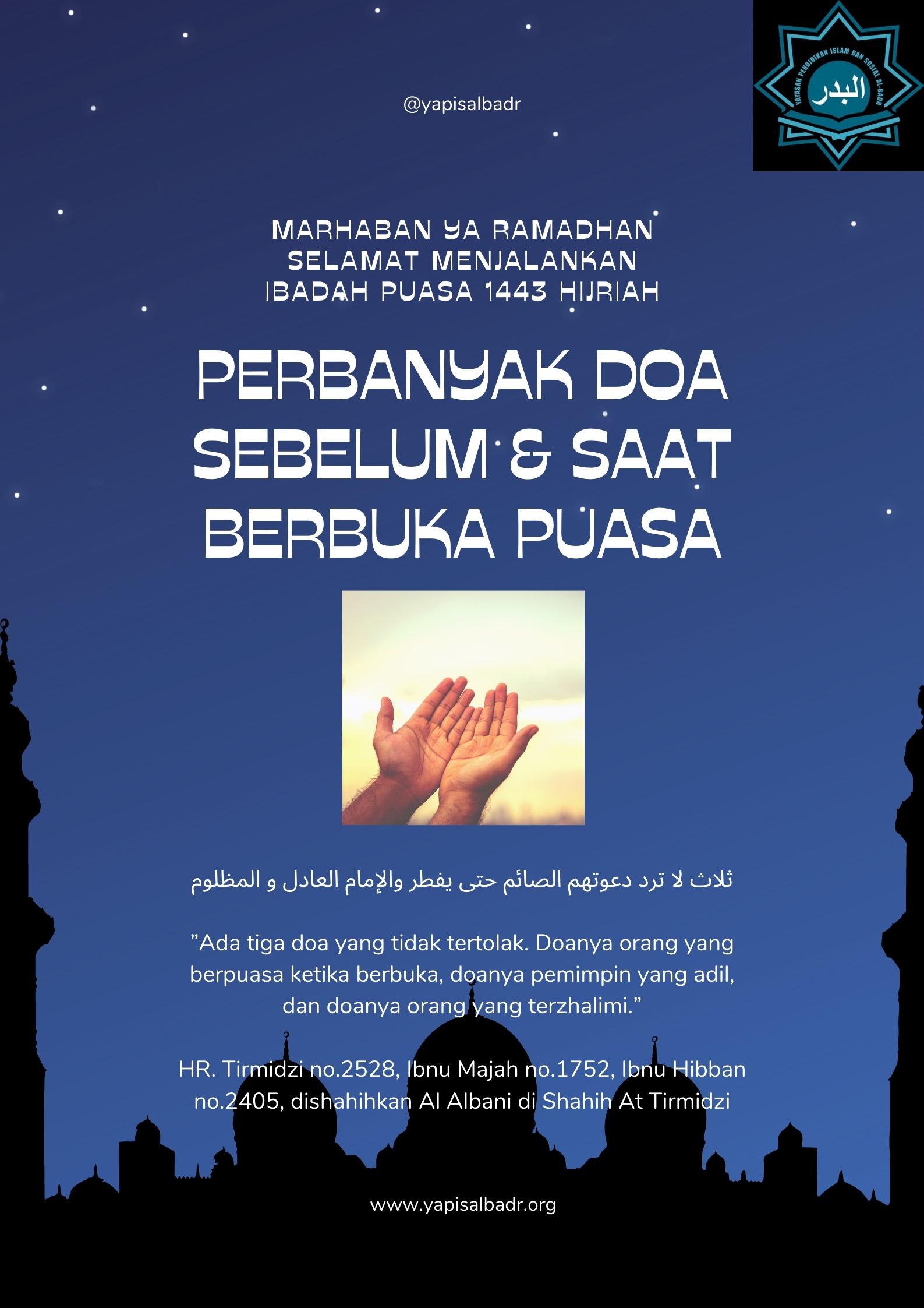 PERBANYAK DOA SEBELUM BUKA PUASA - Yayasan Pendidikan Islam dan Sosial